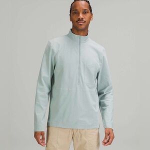 Lululemon Men's Small WovenAir Half Zip Pullover Long Sleeve Silver Blue Travel